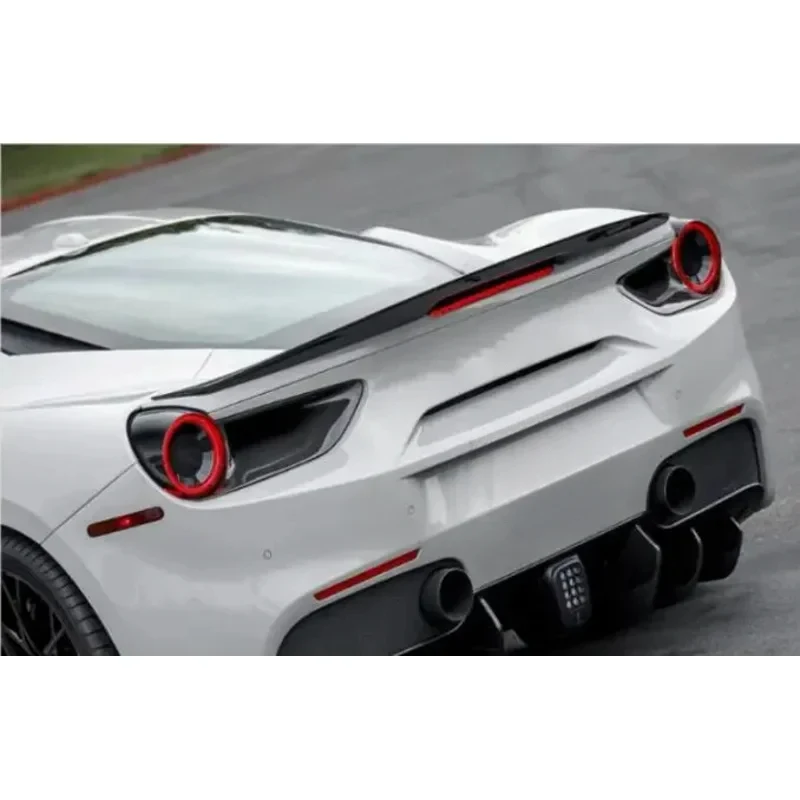 Premium Carbon Fiber Rear Trunk Wing Lip Spoiler Exterior Mod Part For 488 Spider GTB 2015‑2022