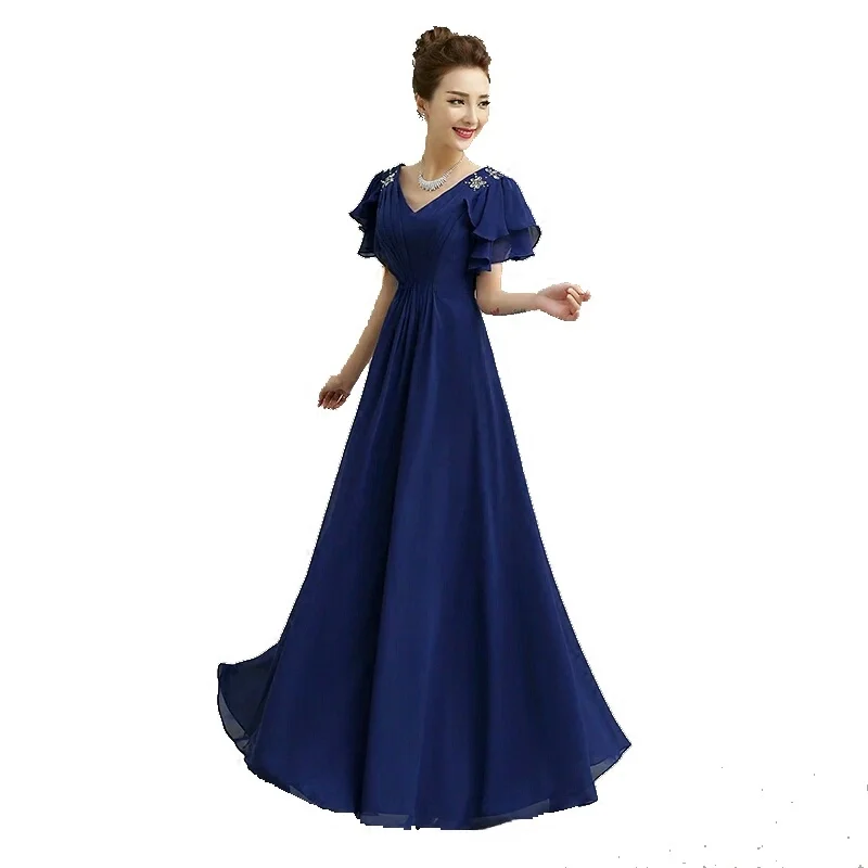 2024 New Large Chorus up Dr Host Long Skirt Performance Evening Gown Women's Long Dr Ele Princ Sle