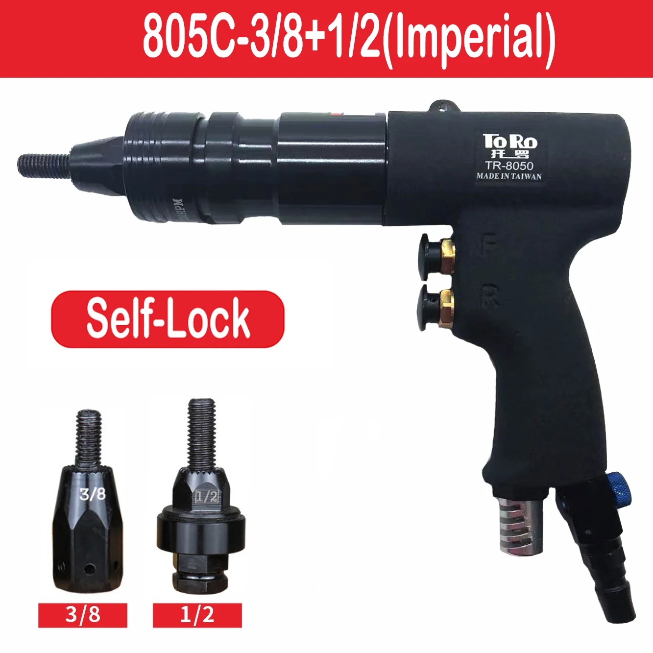 Self-Lock Pneumatic Rivet Nut Gun M3 M4 M5 M6 M8 M10 M12 Automatic Insert Thread Pull Setter Riveters For Alloy And Iron Nuts