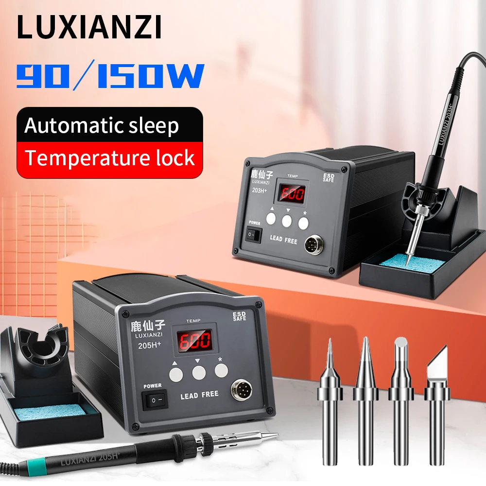 Luxianzi Digital Elétrica de Solda Ferro Bga Estação de Retrabalho Soldagem Ferramenta de Reparo Temperatura Ajustável Solda Ponta de Ferro 205h 150w