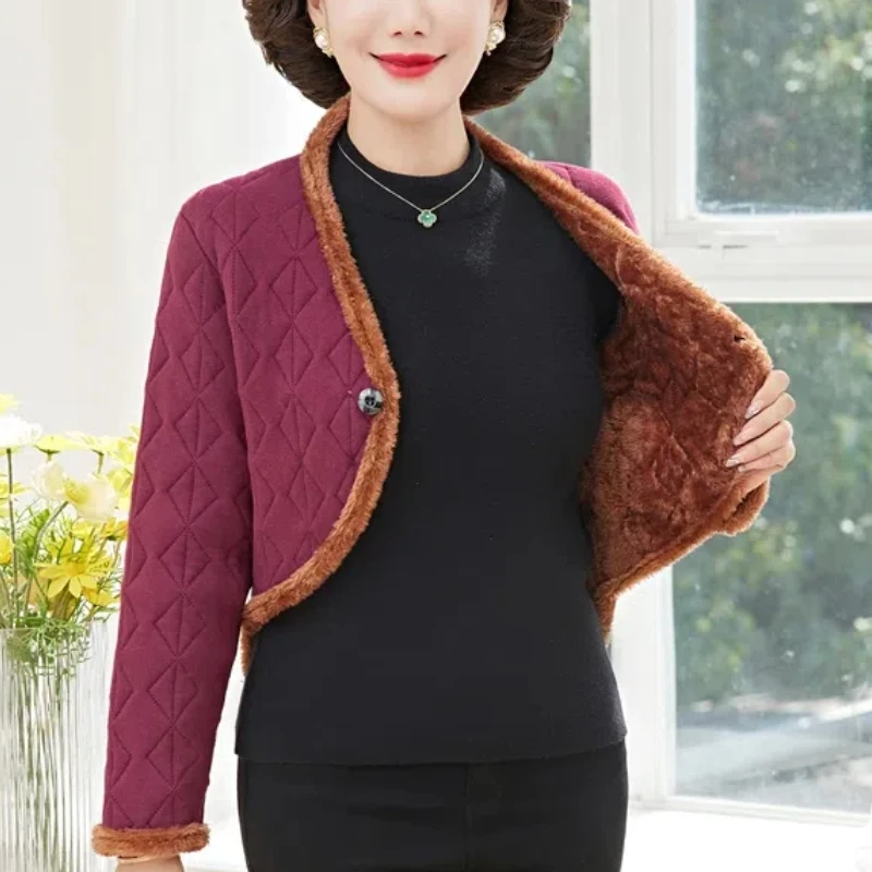 Cardigan vintage à manches longues pour femmes, col en V, bouton, velours, manteau en émail épais, monochrome, mode décontractée, automne, hiver, nouveau