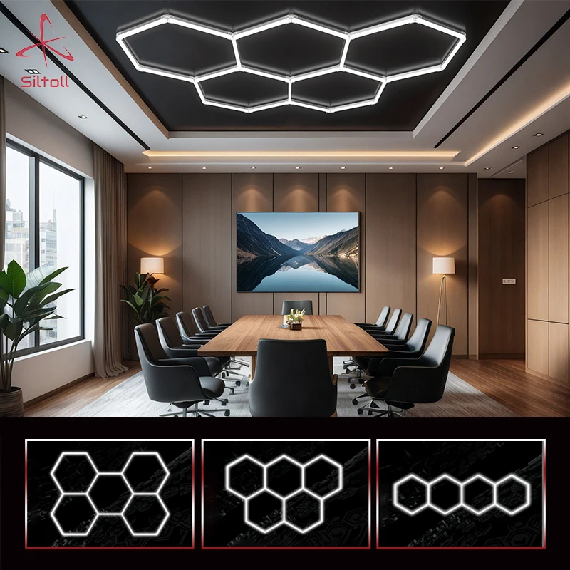

6000K Car Wash Bay Hexagon Led Lighting Factory Sales Led Barber Shop Gym Lights