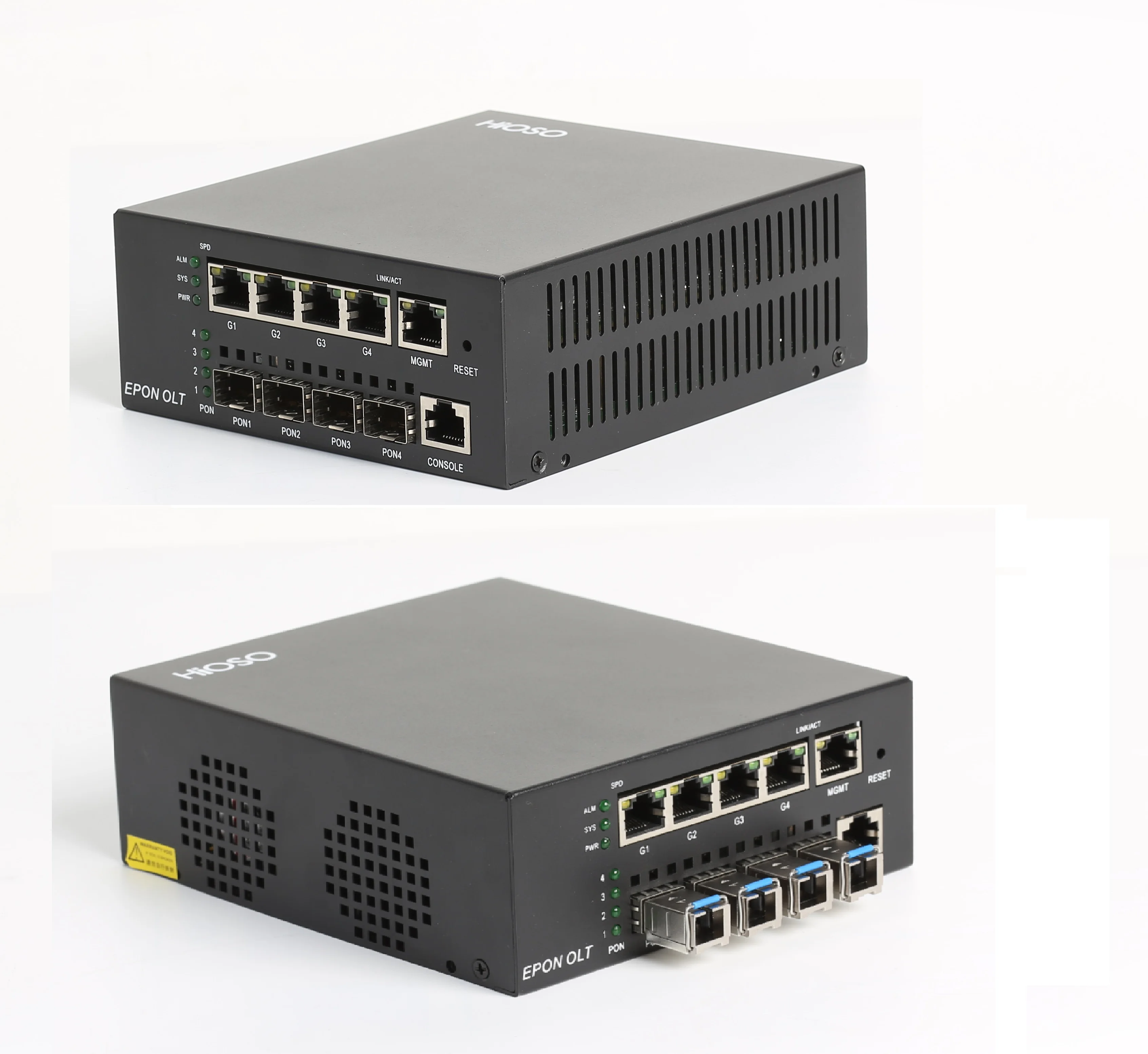 Imagem -05 - Hioso Mini 4pon Epon Olt 4port Dc12v Web Snmp Cli 256 Usuários Compatíveis com Huwei Zte