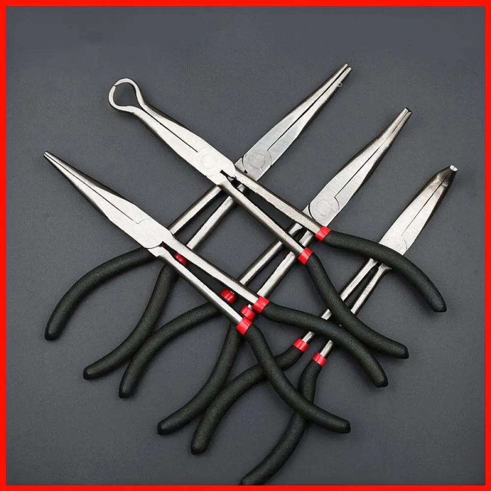 16 Inch Extra Long Reach Pliers Needle Nose Bent O Type Tip Professional Automotive Mechanical Repair Hand Equipment