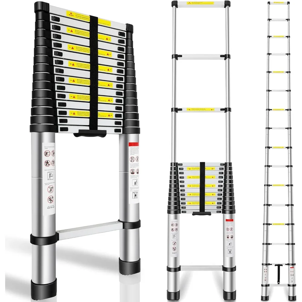 

Telescoping Ladder 20.3FT, Telescopic Extension Ladder, Aluminum Alloy Folding Ladder Portable Multi-Purpose for Indoor Outdoor