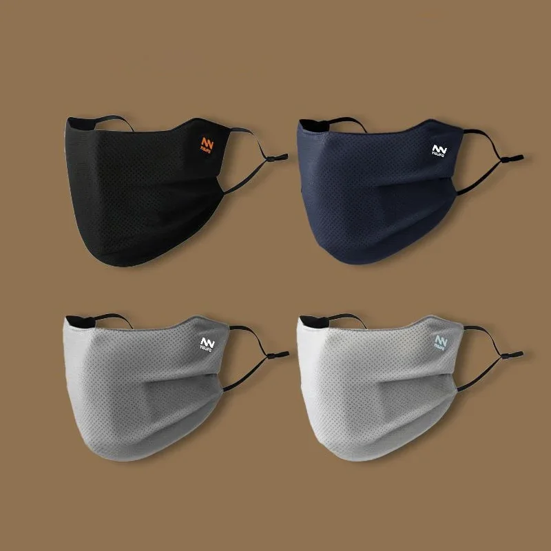 قناع وجه للحماية من الشمس للرجال، قناع وجه قابل لإعادة الاستخدام ومسامي للأشعة فوق البنفسجية بلون سادة وقابل للغسل، قناع وجه صيفي لركوب الدراجات