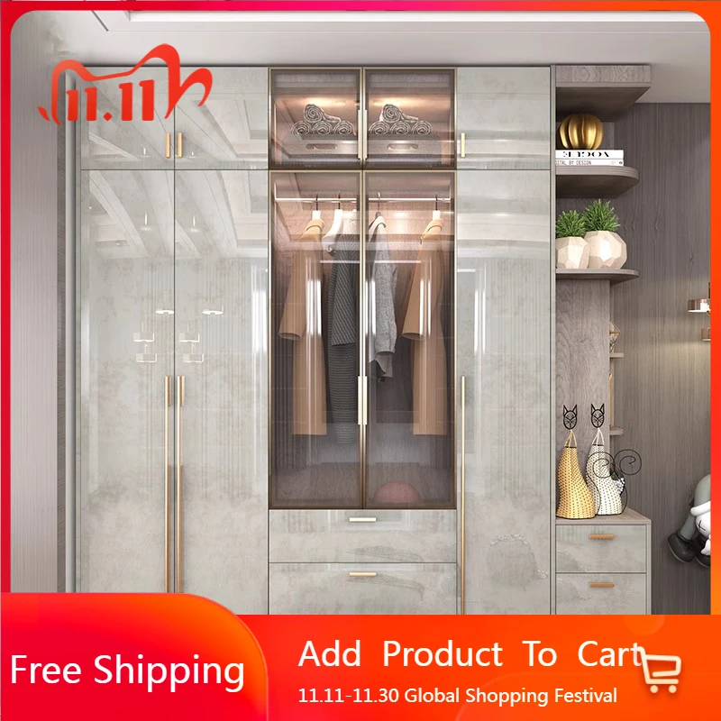 

Nordic Minimalist Closet Clothes Storage Organizer Jewelry Wardrobe Cabinet Partitions Modular Guarda Roupa Furniture For Room