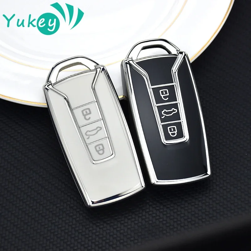 TPU 3 Buttons Car Key Case Cover For VW Volkswagen Touareg 2018 2019 2020 2021 2022 2023 Remote Key Protector