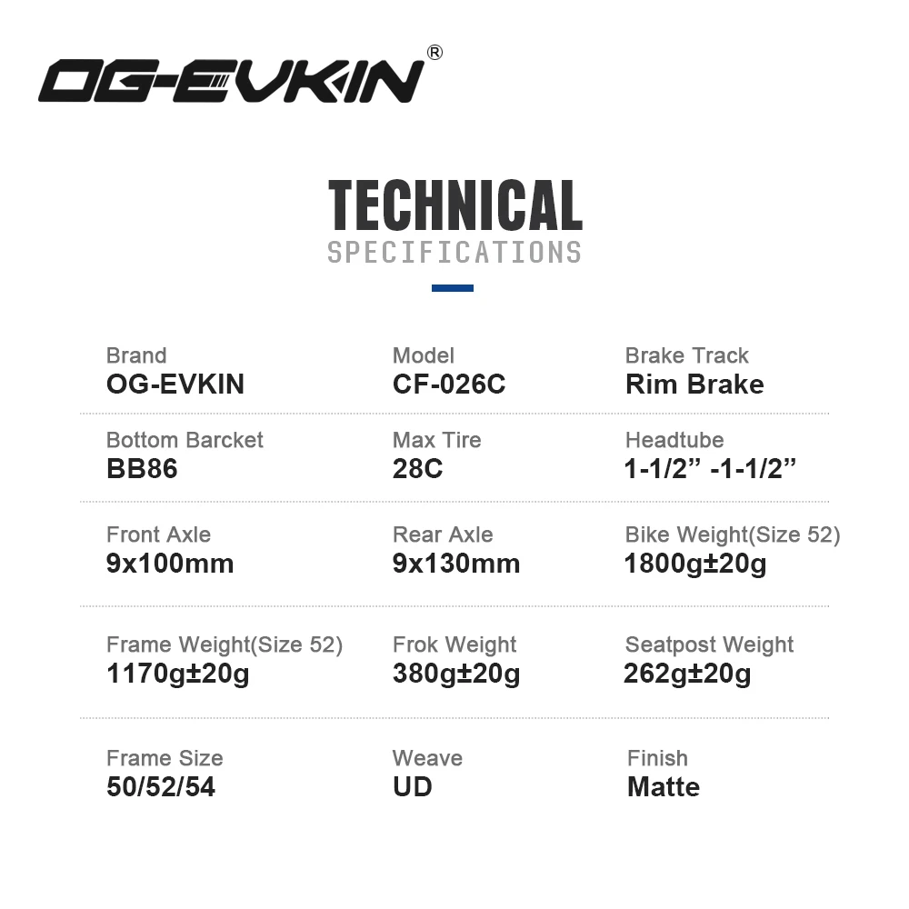 OG-EVKIN Black AERO Carbon Road Frame Internal Cable Routing Bicycle Rim V-Brake BB86 700C QRx100m/130mm Bike Frames Frameset