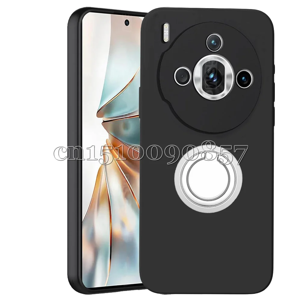 Ring Holder Case For ZTE nubia Z60S Pro Black Matte Soft TPU Camera Protection Shockproof Cover For ZTE nubia Z60SPro