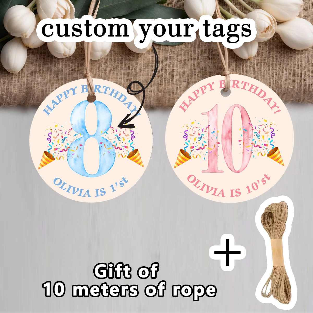 90 قطعة من بطاقات الأسماء وأعياد الميلاد المخصصة (للحفلات الزفاف وعيد الميلاد ودعوات الحفلات)