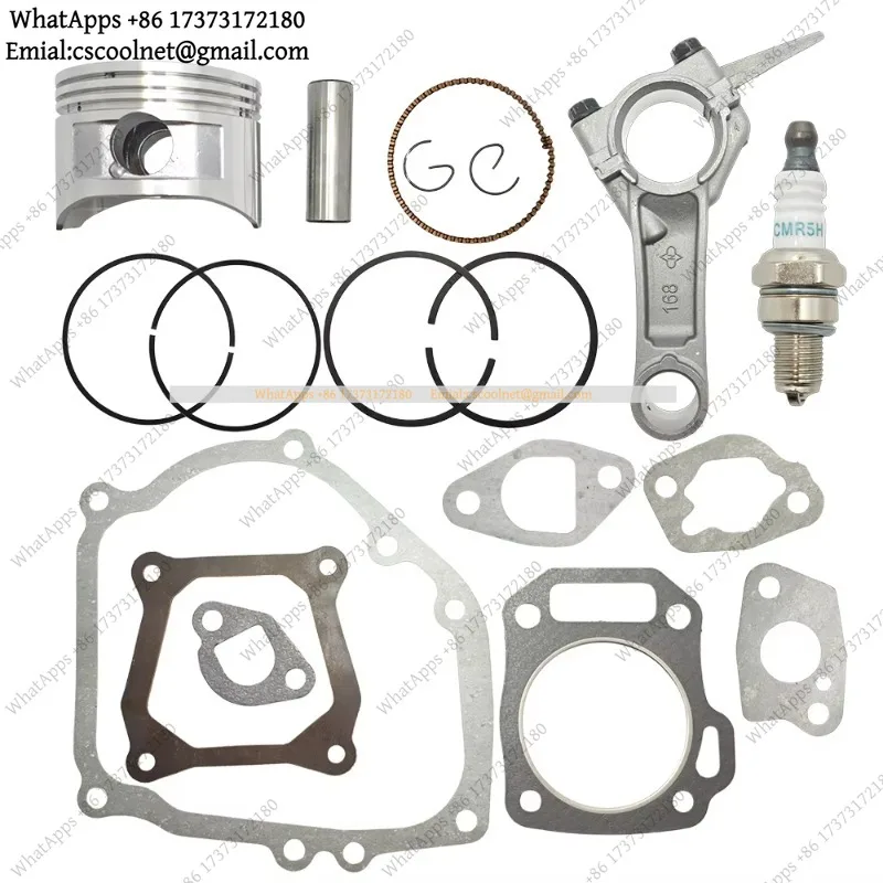 68mm Piston Ring Kit with Connecting Rod Full Gasket Set Compatible for Honda GX160 5.5HP Engine Replacement Rebuild Kit