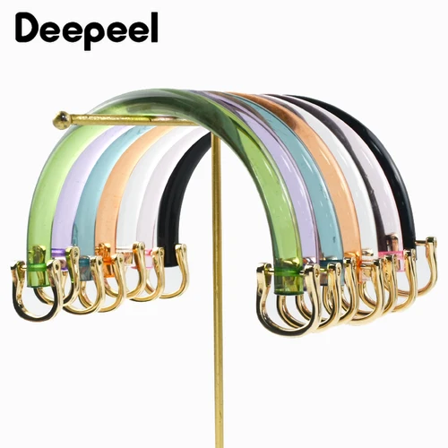 Imagen 1 del producto Bolsa de plástico en forma de U con asa, marco de bolso transparente acrílico, cierre de beso, bolso de mujer, bolsa tejida, reemplazo de bolsas, accesorios, 2/4 Uds.