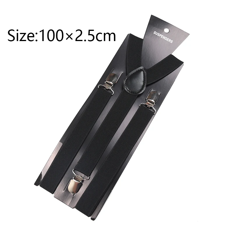 Unisex Elastic Leather Suspenders Braces Men Women Gift Black Blue Red Adjustable Straps for Wedding Suit Skirt Accessories