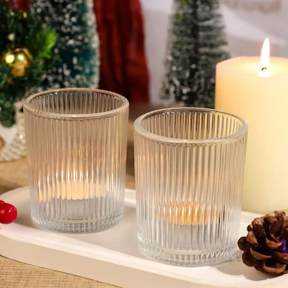 

24 Pack Large Votive Candle Holders, 2.8x3.3in Clear Glass DIY Wax illing ce Tealight Candle Holders Wedding Decor, Tea Lights C