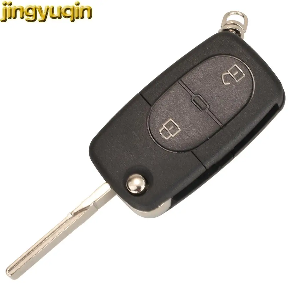 Jingyuqin 2 Buttons Flip Remote Car Key Fob Shell 1J0959753A For Volkswagen Vw Golf Jetta Passat Beetle MK4