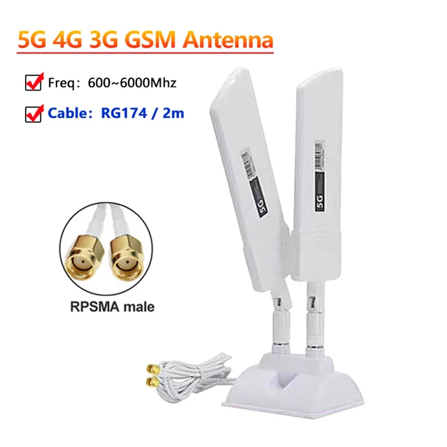 Antena externa de longo alcance ao ar livre, WiFi Signal Coverage Booster, amplificador celular para ZTE, CPE, MC801A, 4G, 3G, 2G, 4G, 5G, 42dbi