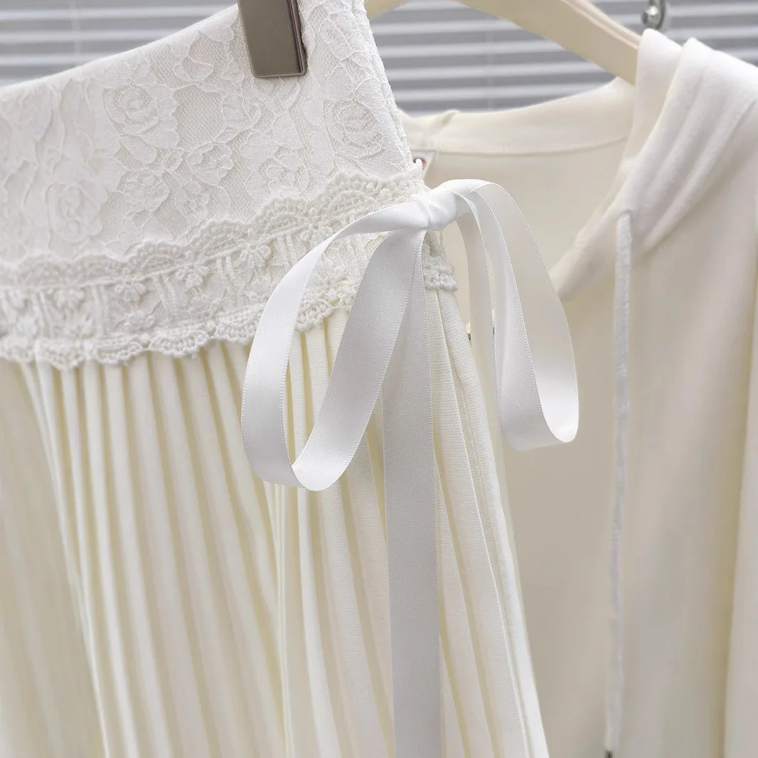 2026 Nieuwe zoete kanten splitbandjes geplooide rok ontwerp Y2k rok