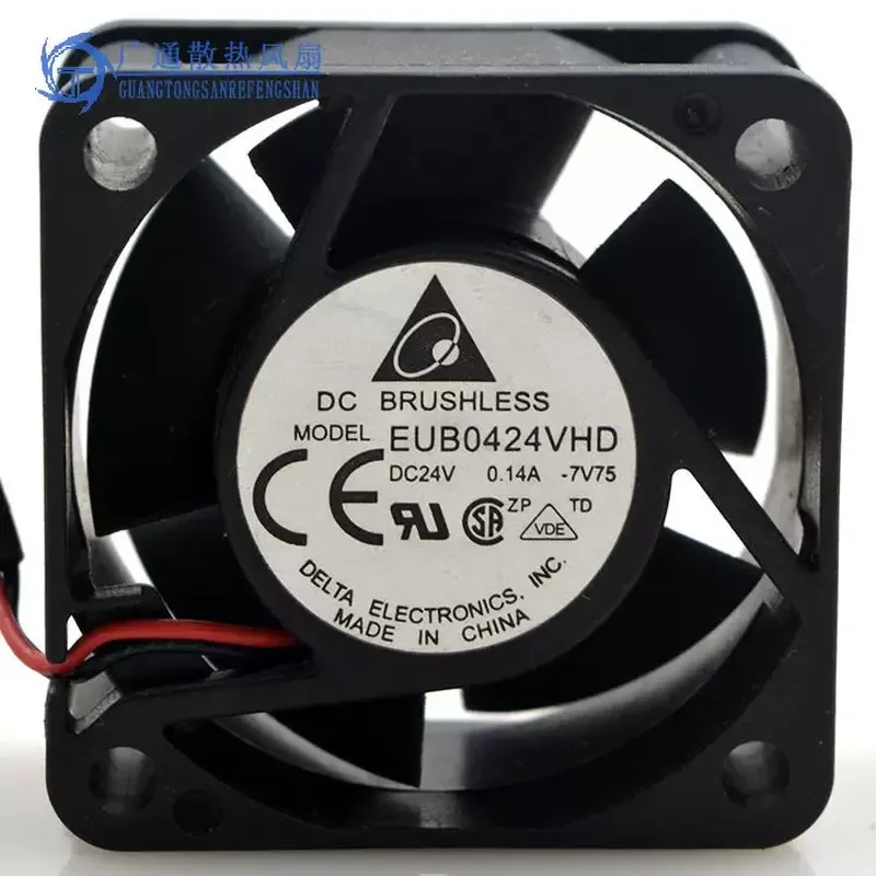 for Delta EUB0424VHD 24V 0.14A 40mm 4020 2-Wire Double Ball Bearing Inverter Cooling Fan