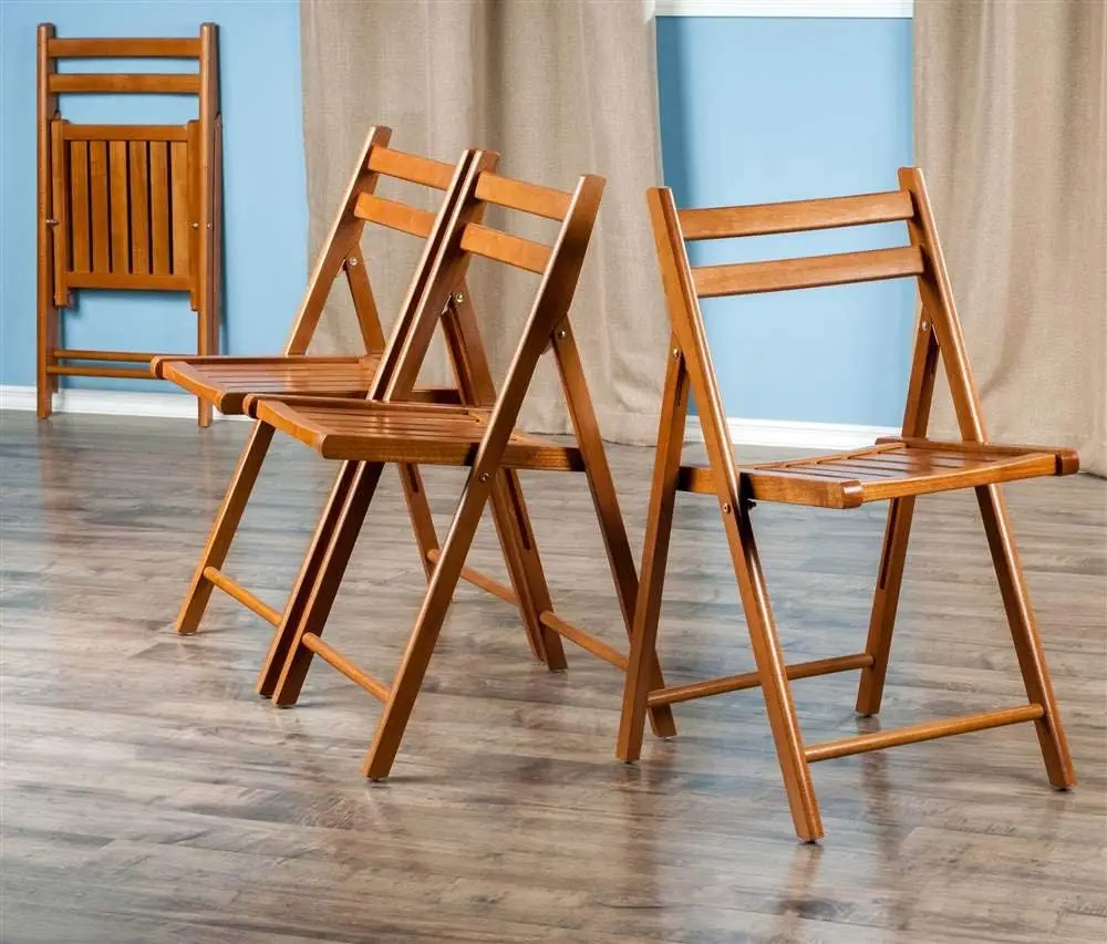 Robin 4-PC Folding Set Teak Chair, 17.64 x 20.1 x 32.28