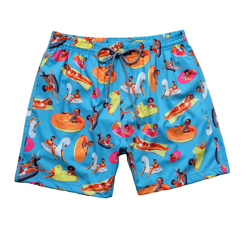 Hoge Kwaliteit Boardshort Waterdichte Sneldrogende Zwembroek Stretchy Heren Strand Shorts Zeeleven Vis Print Paris 2024