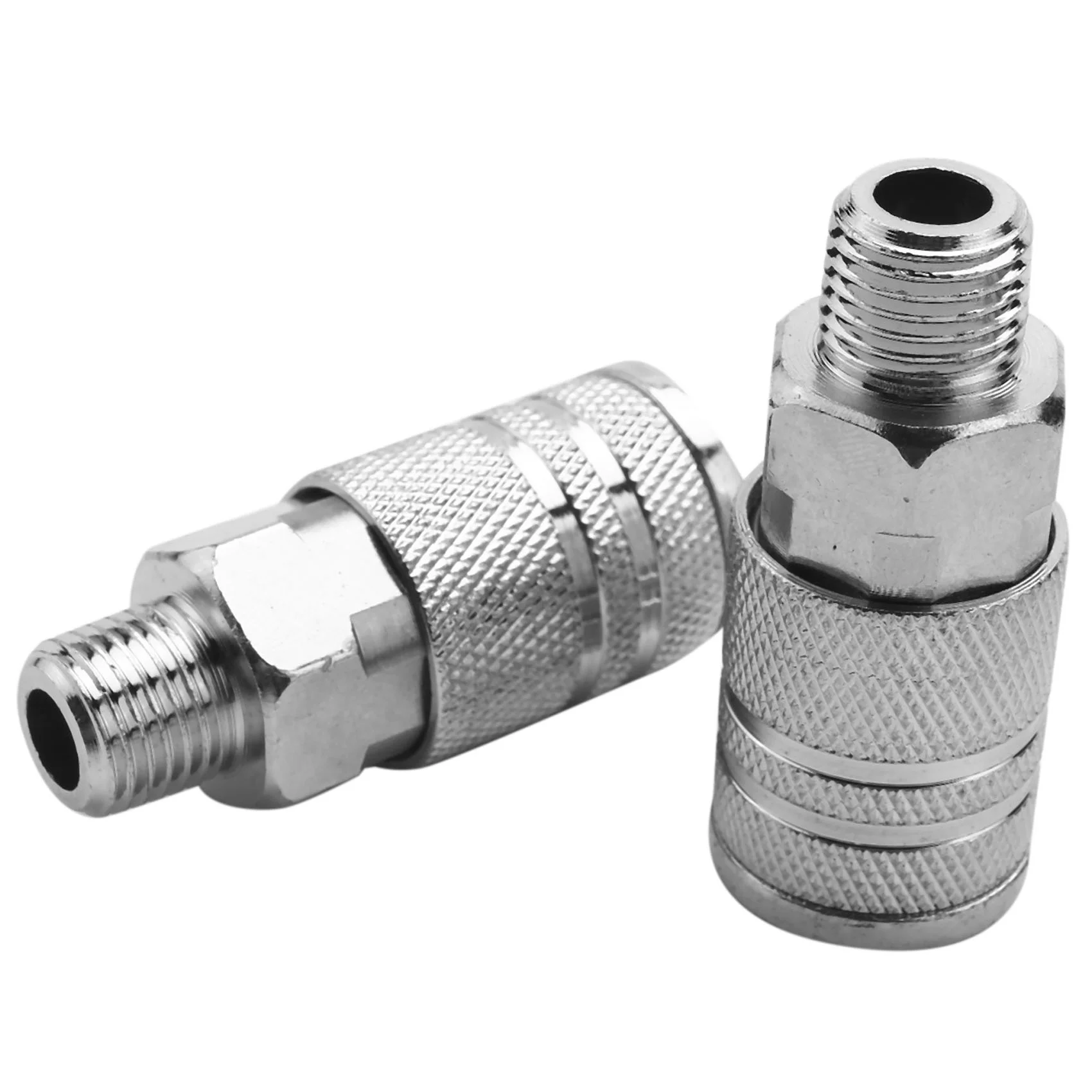 AS60-14Pcs Air Line Hose Compressor Fitting 1/4 Inch Bsp Metal Connectors Coupler Male Female Quick Release Set