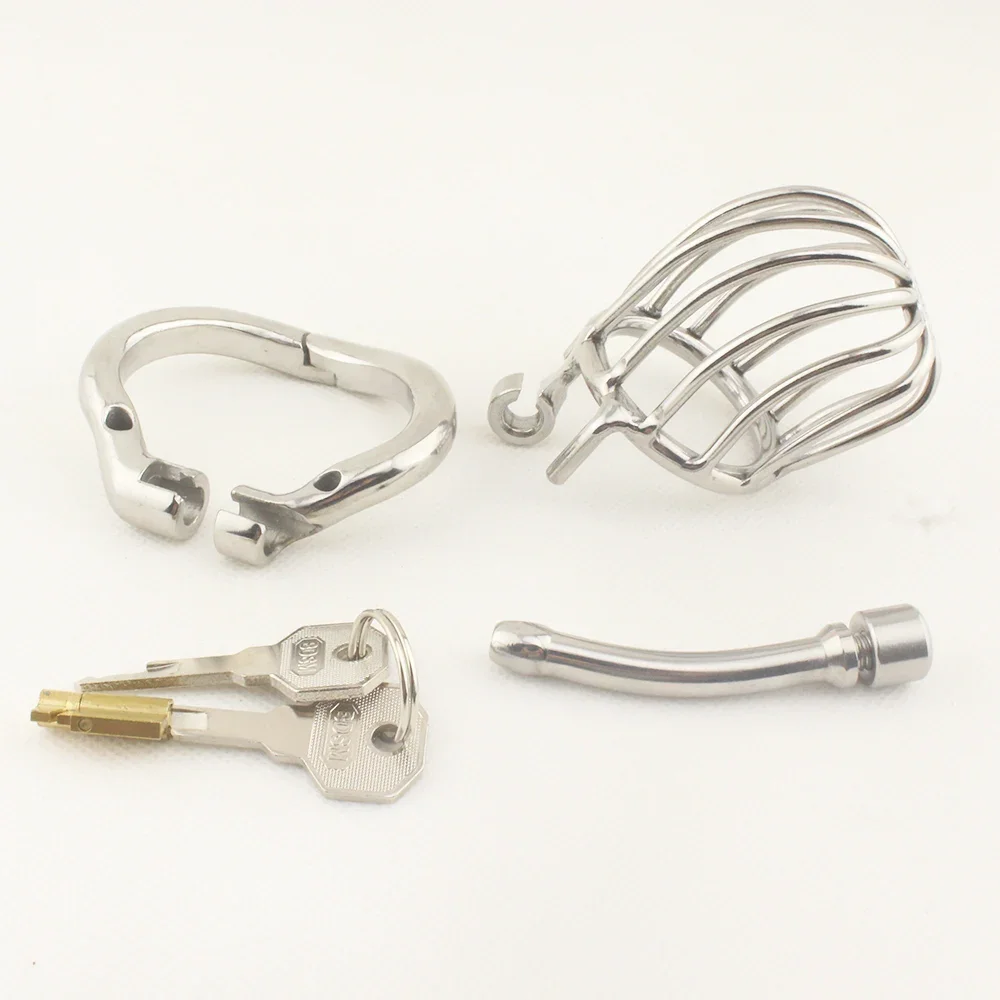 Stainless Steel Stealth Lock Male Chastity Device Cock Cage Fetish Penis Lock Cock Ring Sex Toys Men Penis Urethral Adult Game