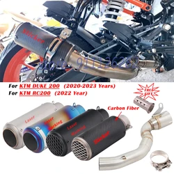 For KTM DUKE 200 RC200 2020 2021 2022 2023 Motorcycle Exhaust System Modified Carbon Fiber Muffler With Mid Link Pipe DB Killer