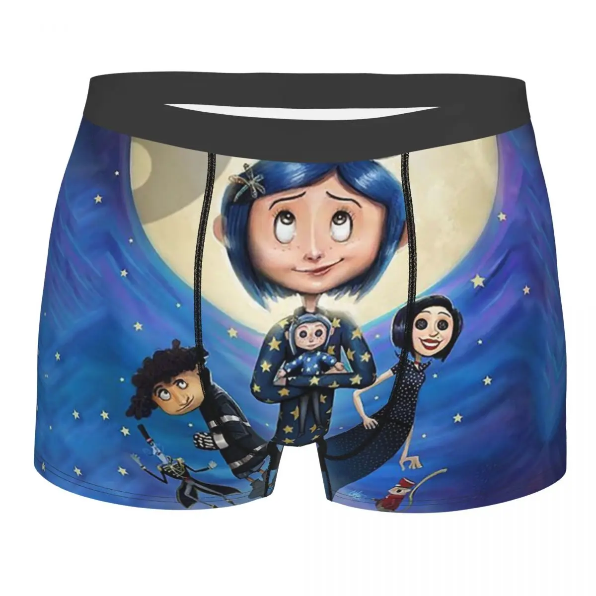 Benutzerdefinierte Halloween Horror Film Coraline Boxershorts für Männer 3D-Druck Unterwäsche Höschen Slips weiche Unterhose