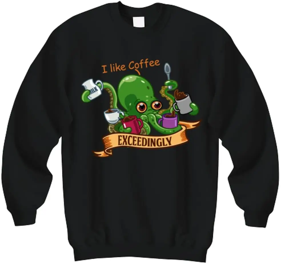 

Octopus Love Coffee Sweater. I Love Coffee exceedingly, Cute Sealife Oceancore Jumper. Sweatshirt