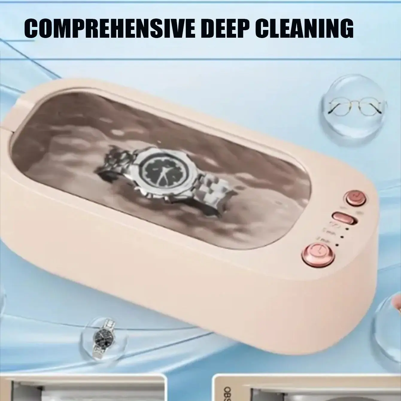 Portable ultrasonic eyewear cleaning machine | Home automatic jewelry/multi-purpose decontamination artifact