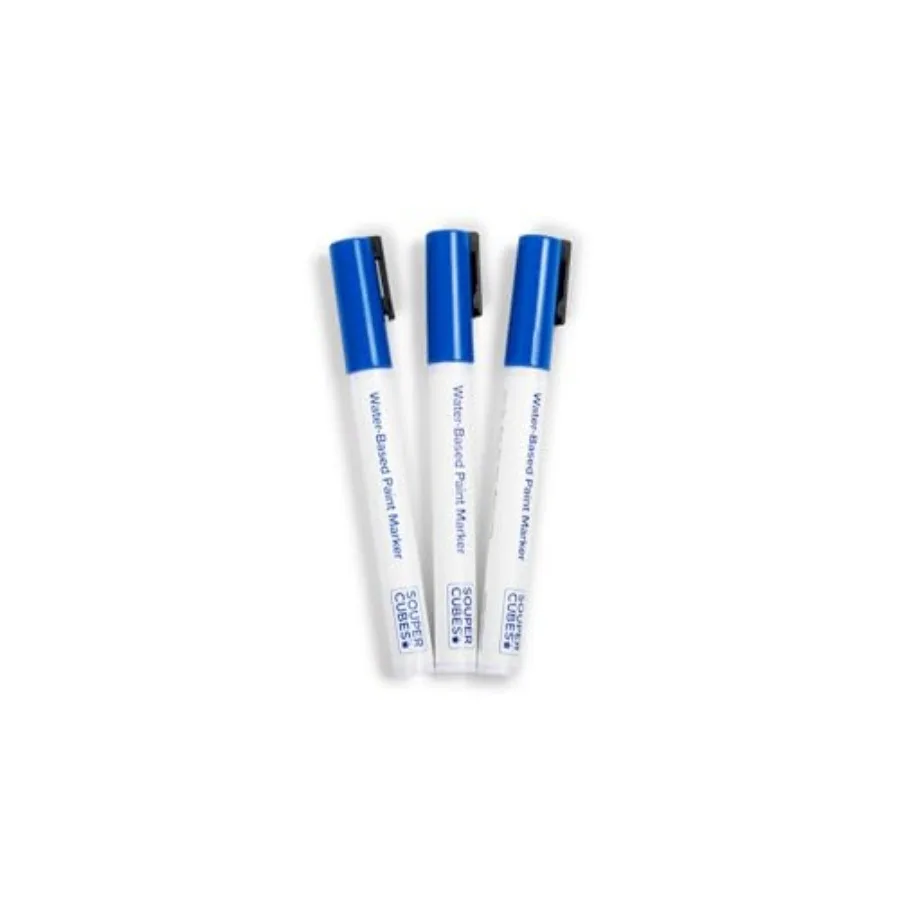 

3mm Tip Size Water Based Paint Markers, Pack of 3 Blue Washable Markers, Non-Toxic Acid-Free Ink, Ideal for Labeling Freezer Tr