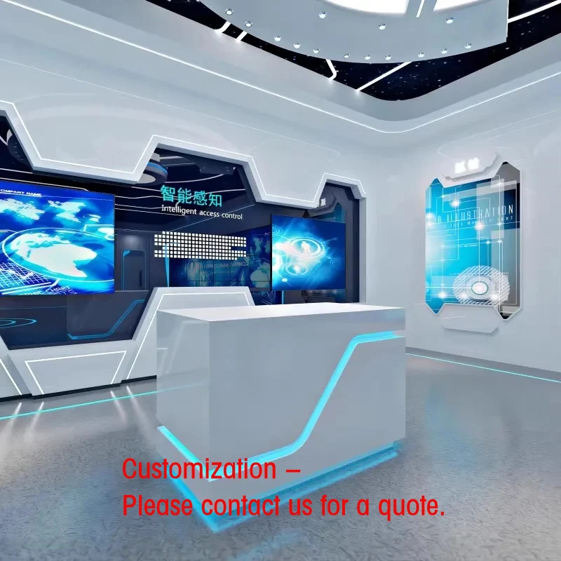 custom.Customizable Shaped Circular Center Island Booth Science Technology Displaying Cabinets Showcase