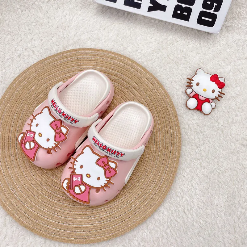 

New Sanrio Children's Clogs Hello Kitty Girls Princess Beach Wading Shoes Cute Toe-toe Soft-soled Sandals Boys and Girls Gifts