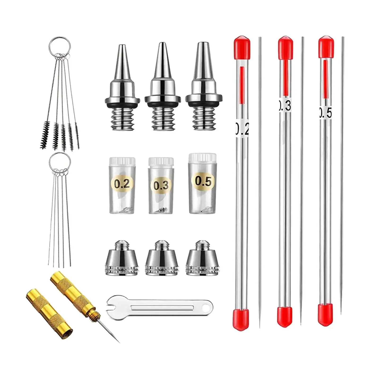 

13x Airbrush Needle Kits Replacement with Cleaning Tool Airbrush Spare Parts