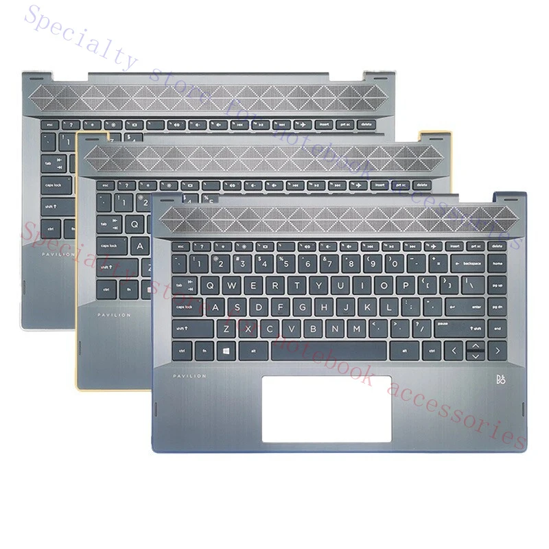 

A+ U.S. keyboard for HP Pavilion X360 14 14-CD TPN-W131 palm rest protective cover, black