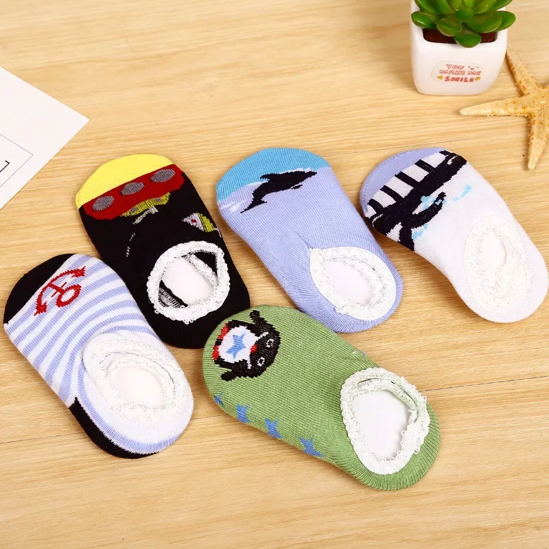 5pairs/Lot Cotton Lace Decoration Child Slip-Resistant Floor Socks Baby Cartoon Socks Thin Infant Sock