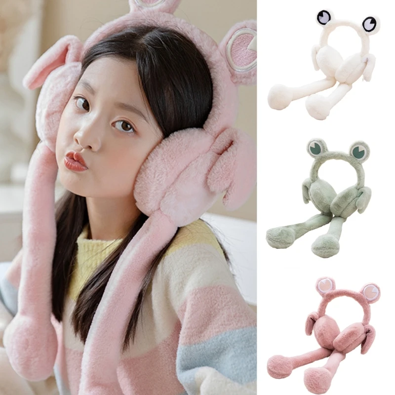 

Cute Cartoon Frog Plush Ear Muffs Adult Kid Winter Ear Warmers Outdoor Cold Weather Cycling Running Sports Snowboarding Earmuffs