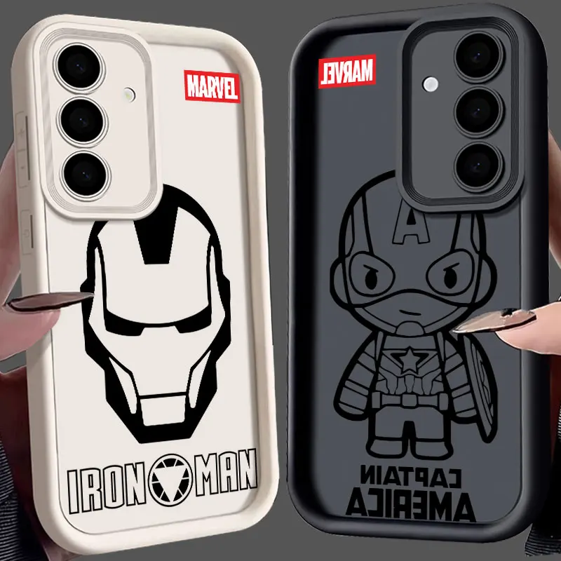 

Iron Man Mask Captain America Phone Case For Samsung S25 S24 S23 Ultra 5G S22 S20 Plus S21 FE Cover Galaxy S25Ultra S24FE Fundas