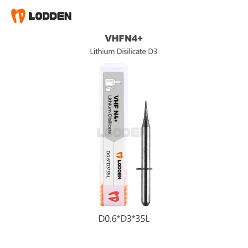 Imagen 2 del producto Fresas dentales VHF N4 + Emax para molienda de disilicato de litio, revestimiento de carborundo, taladros L35 de 0,6/1,0/2,4mm