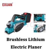 Brushless Electric Planer Lithium Battery Woodworking Cutting Machine Rechargeable Furniture DIY Planing Machine Power Tools 21V