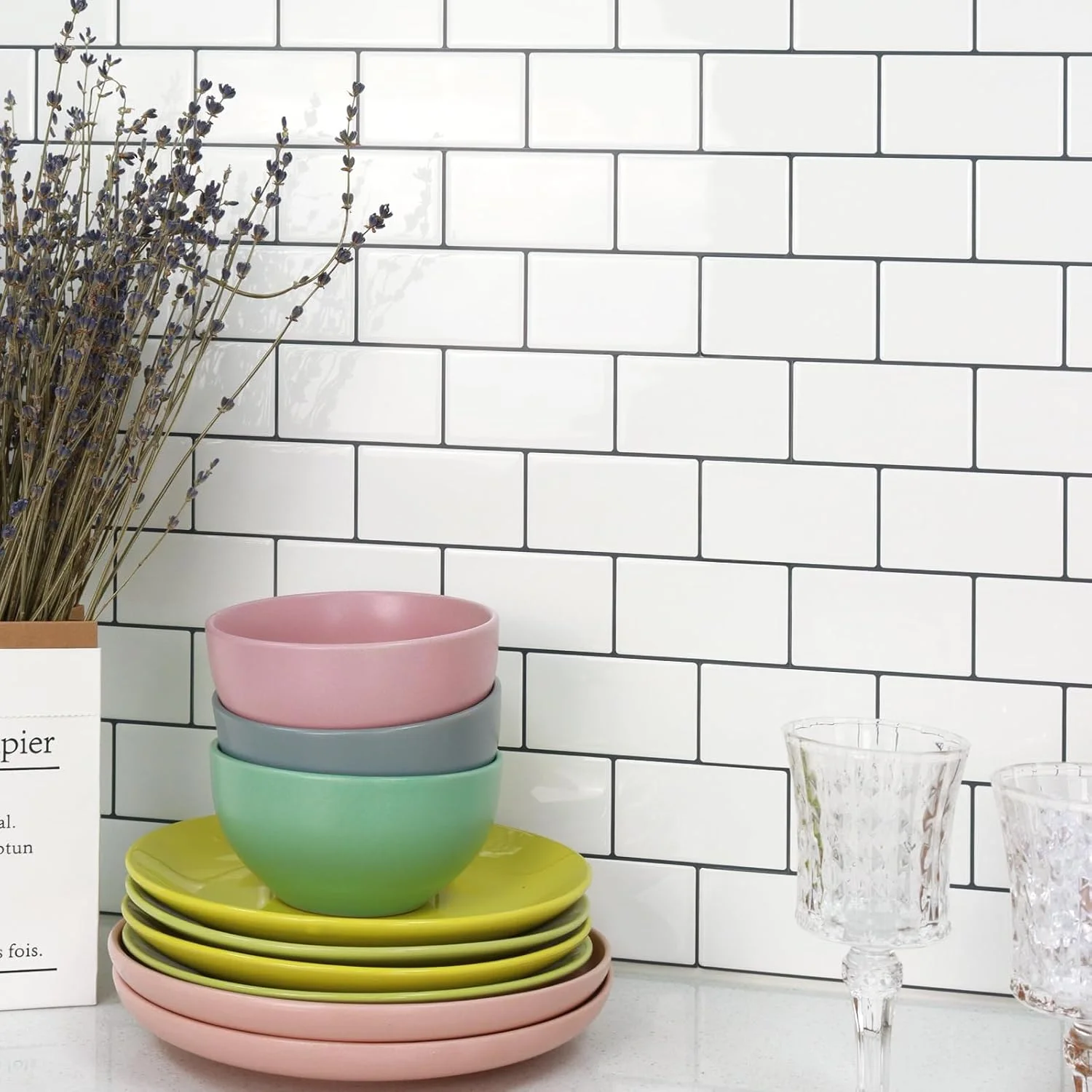 2/1pcs 3D Subway Tile Peel and Stick Backsplash,Self Adhesive marble exterior wall tiles，European style 3D wall sticker view 6