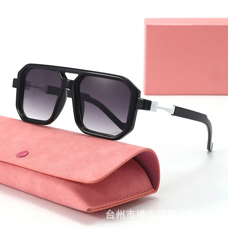 

2025 Trendy Double Bridge Sun Glasses Fashion Women's Sunglasses Retro Men's Shades UV 400 Eyewear Street Wear Accessory Gafas