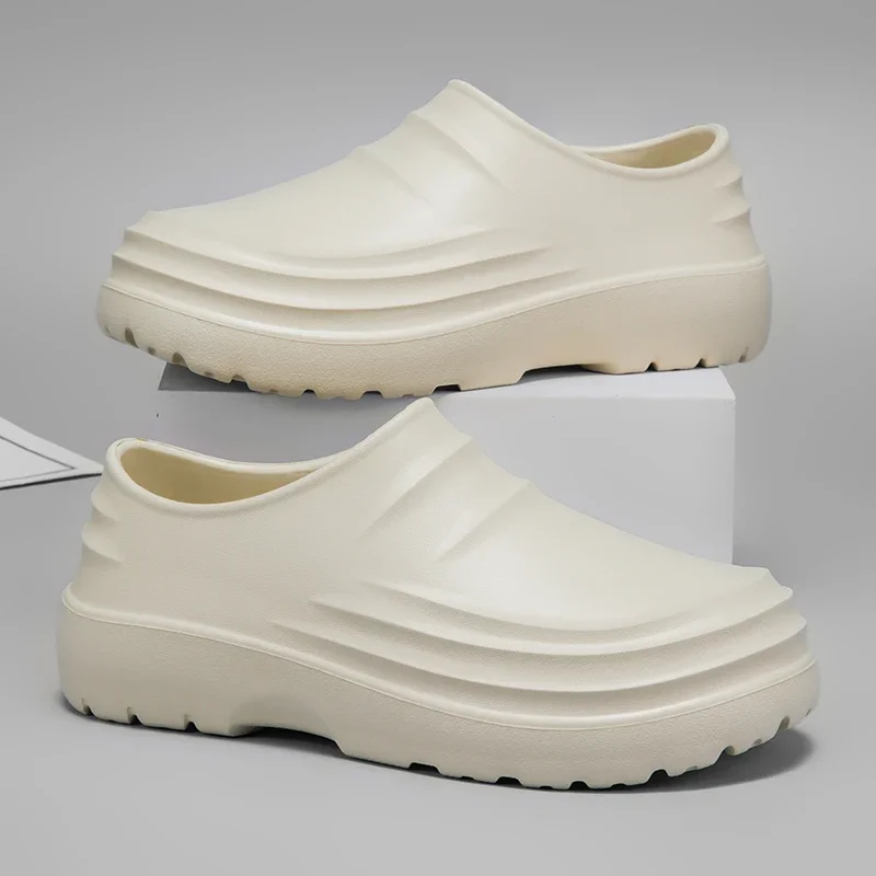 Men's Slip-on Clogs EVA Integrated Molding 4cm Thick Sole Non-slip Waterproof Soft Light Comfort Indoor Outdoor Casual Working
