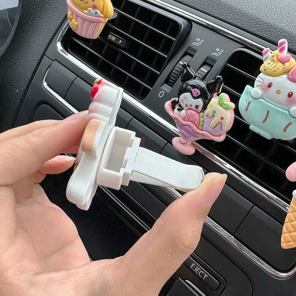 Sanrio Kuromi Car Aromatherapy Accessory Ventilation Clips Cartoon Air Purifiers My Melody Cinnamoroll Cute Car Decoration Gift view 5