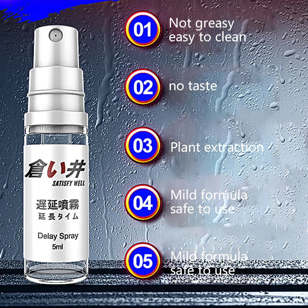الرجال تأخير رذاذ 5 مللي الجنس لعب سرعة القذف تأخير الوقت غير خدر الذكور القذف الجنس رذاذ القضيب منتجات للبالغين