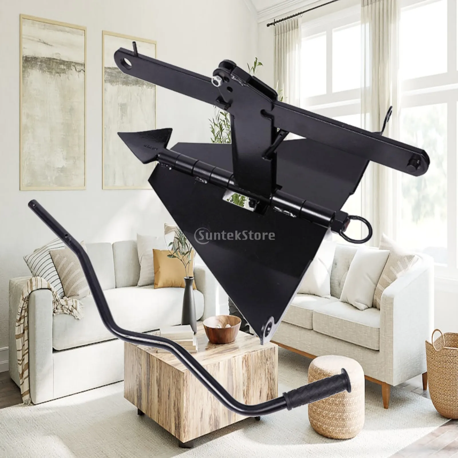 Foldable Vehicle-Recovery Ground Anchor Sturdy Carbon Steel Winch Anchor Self-Recovery Tool Versatile Compact for 4x4 Owners