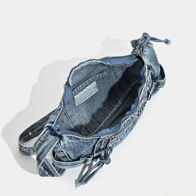 

X90D 2025 Retro Jean fabric Should Bag With Organizational Pockets Comfortable Adjustable Strap Outdoor Activity Companion