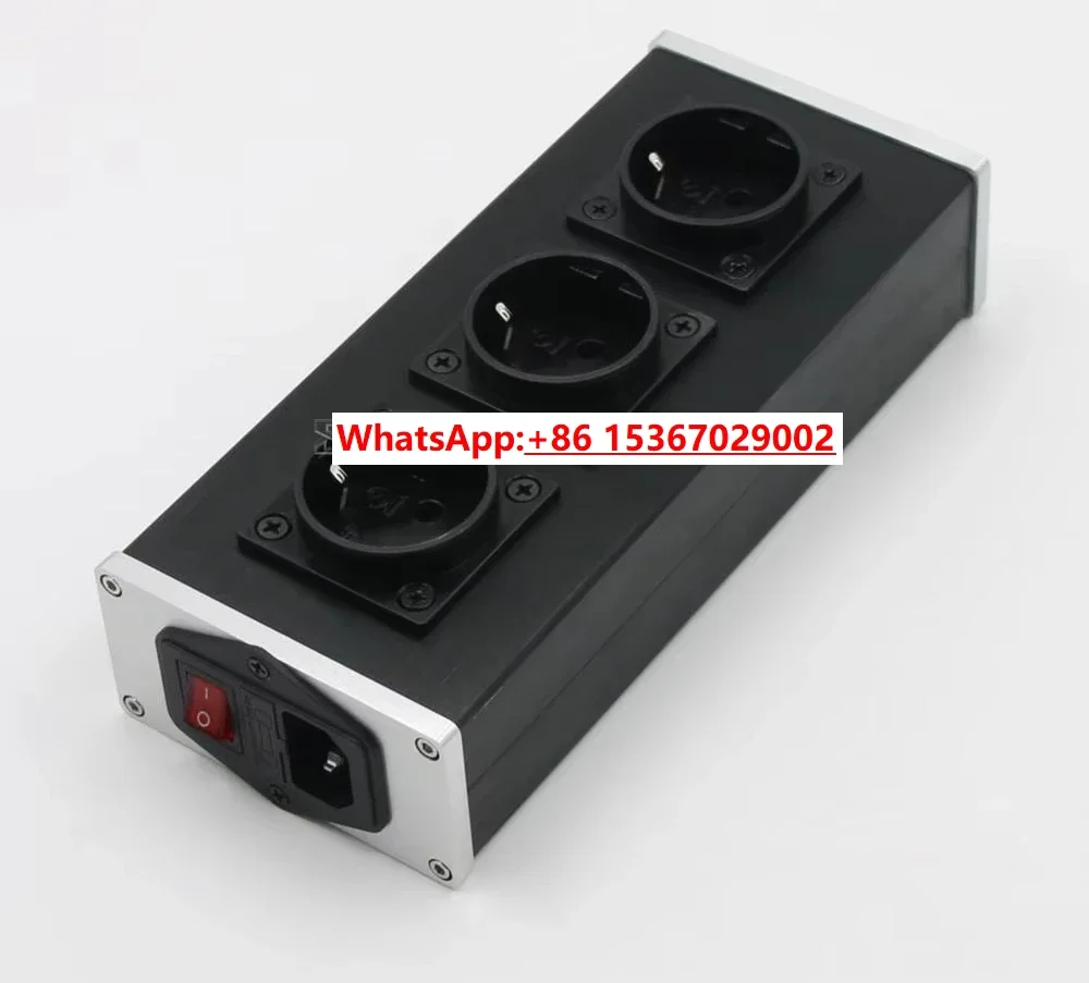 Finished Aluminum Metal Shell Audio EU Socket HiFi American Standard Socket US AC Power Distributor