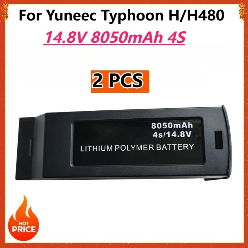 

2pcs/lot 8050mAh 14.8V Large Capacity Drone Battery 4S Upgraded Replacement Lipo Battery for Yuneec Typhoon H H480